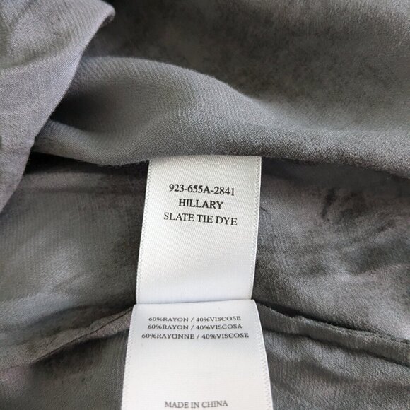 Rails Blouse Women's Large Slate Hillary Crossover Snap Tie-Dye Long Sleeve Top - Picture 8 of 16